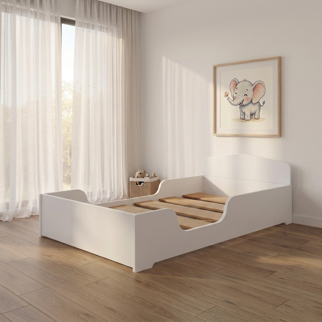 Unicraft & Decor toddler montessori flip bed-simple white