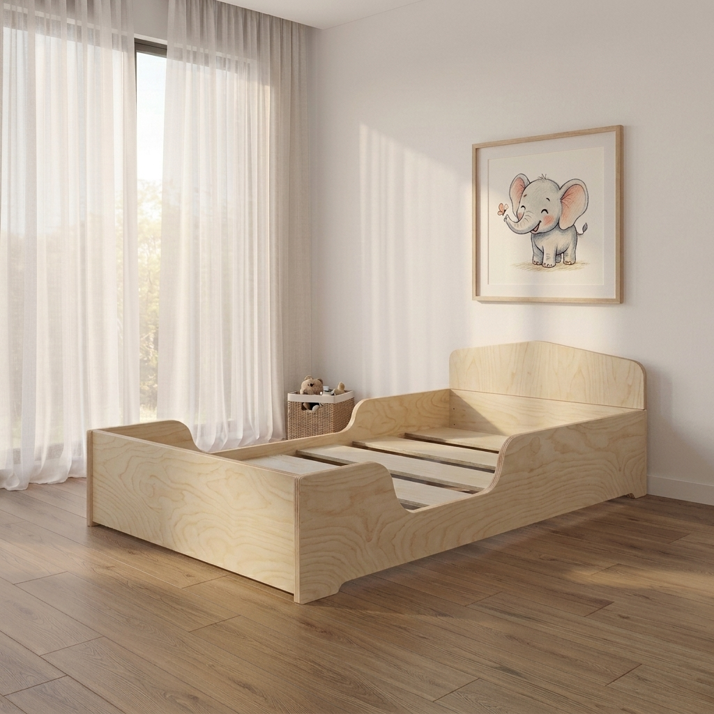 Unicraft & Decor toddler montessori flip bed-simple birch plywood