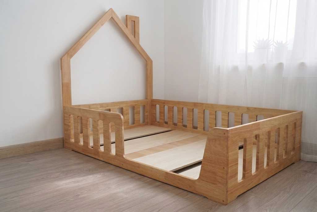 Tsuchi Low Floor bed - rubberwood
