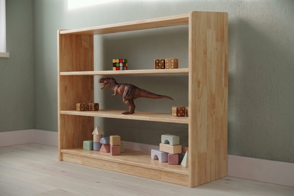 Montessori 3 tier low shelf