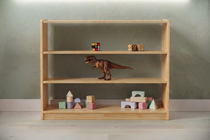 Montessori 3 tier low shelf