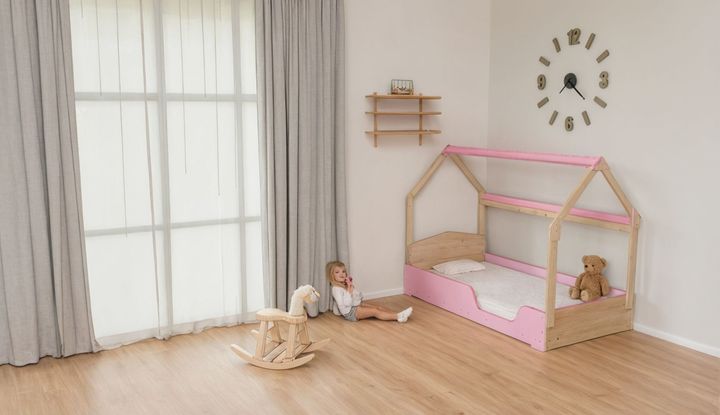 Unicraft & Decor Flippable Bed in pastel tones - child friendly reversible bed with smooth, rounded edges
