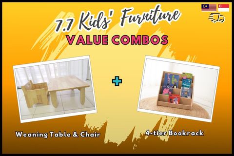 Weaning Table Chair set & 4-tier Bookrack