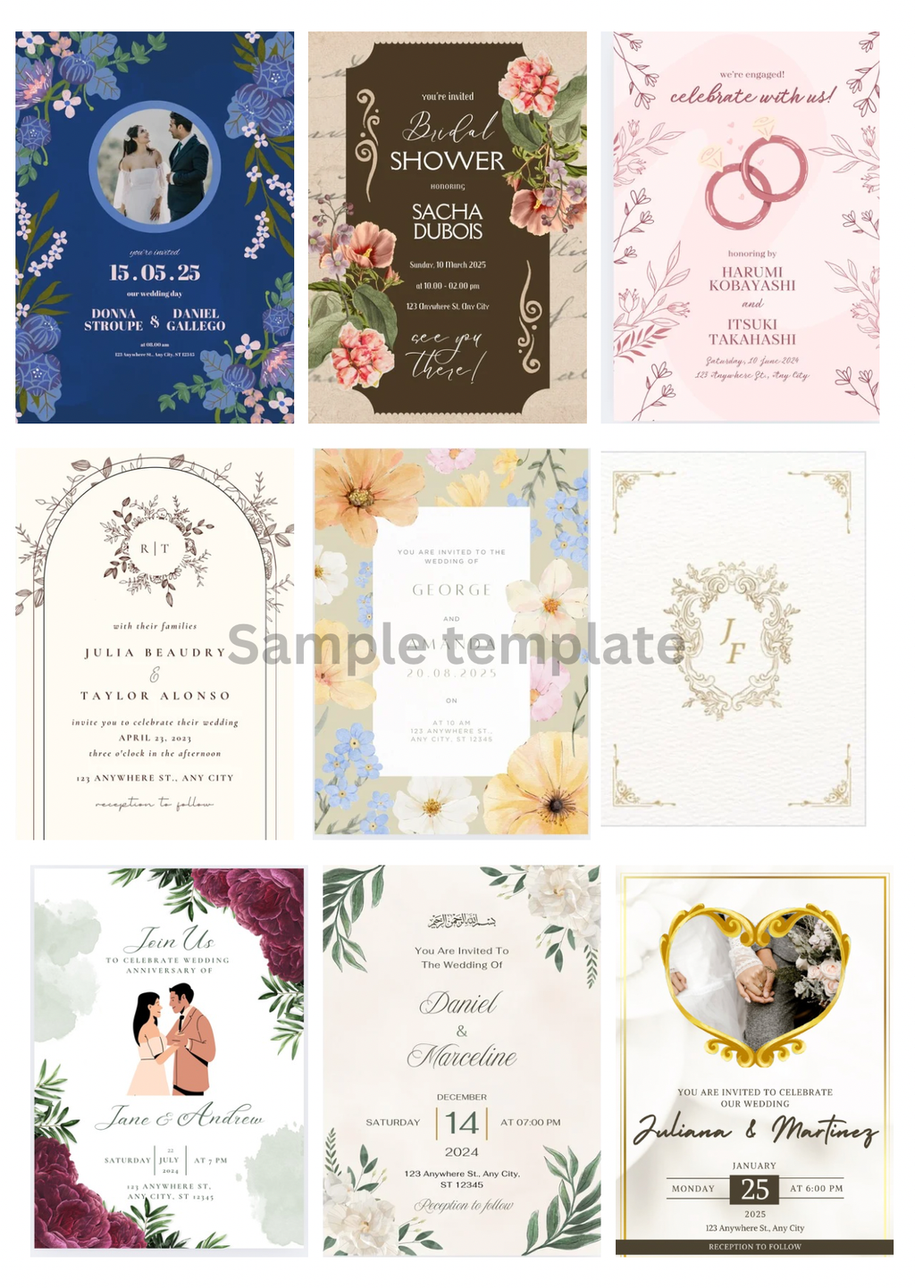 Pink and Brown Illustrative Baby Shower Invitation