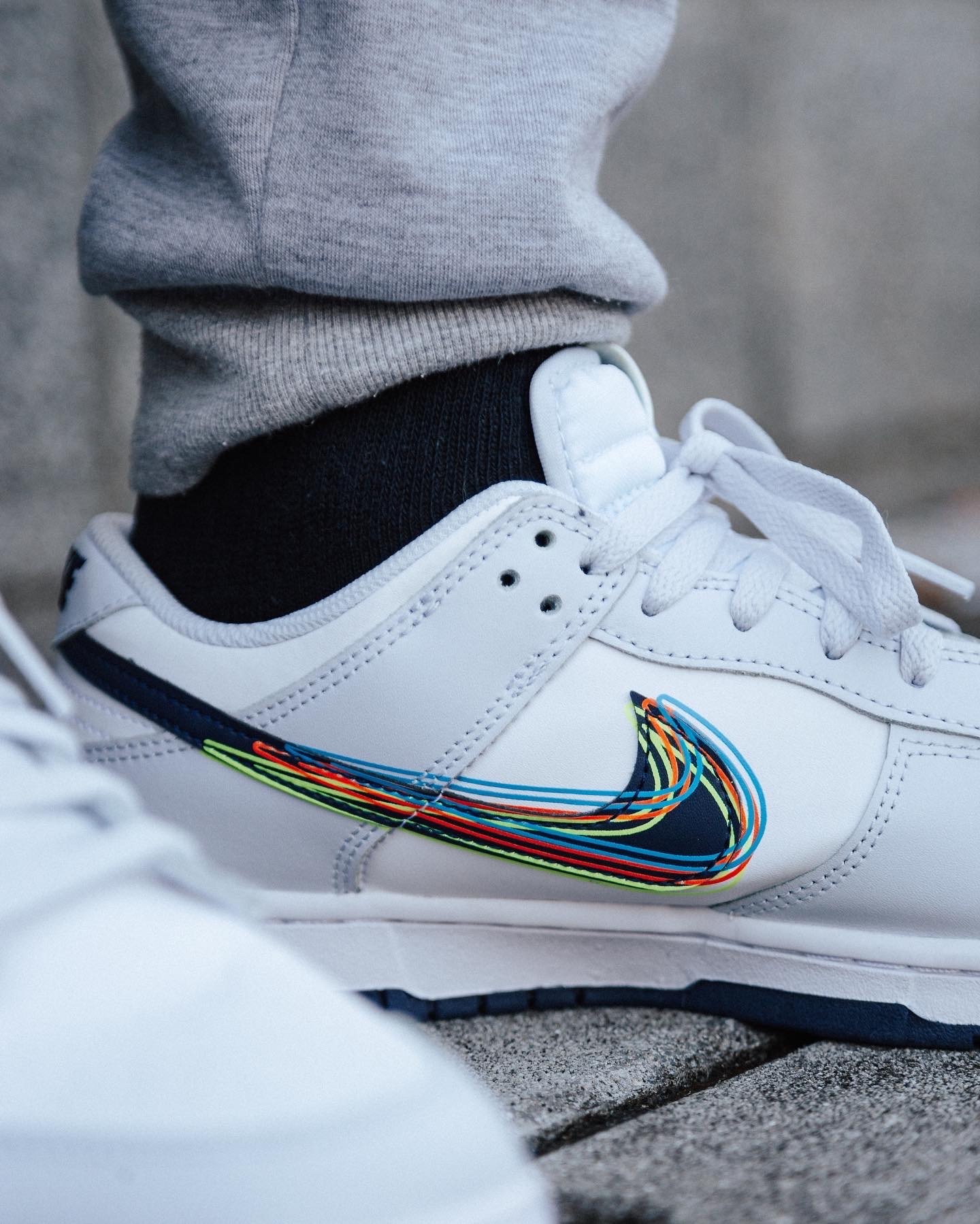 nike dunk 3d swoosh on feet