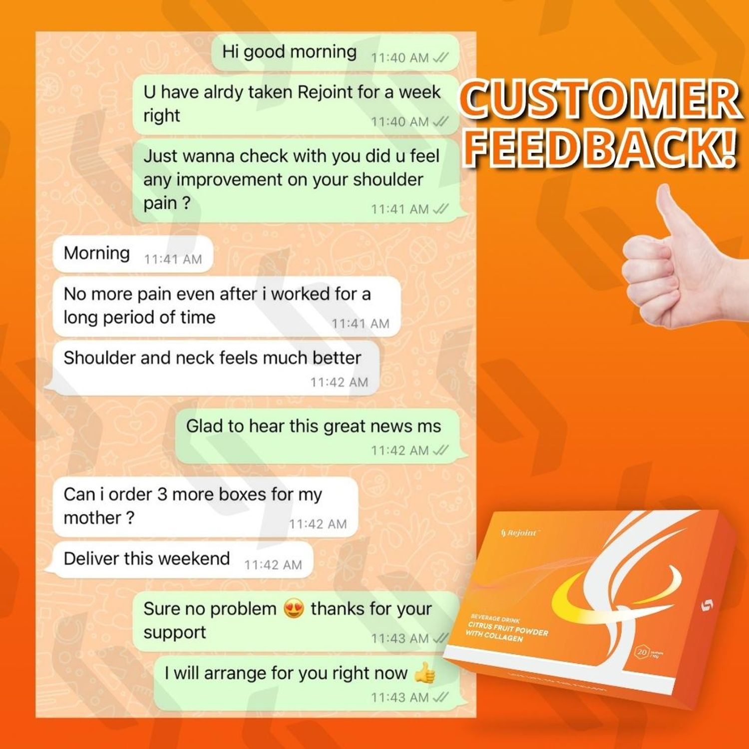 Rejointsg - Customer feed back