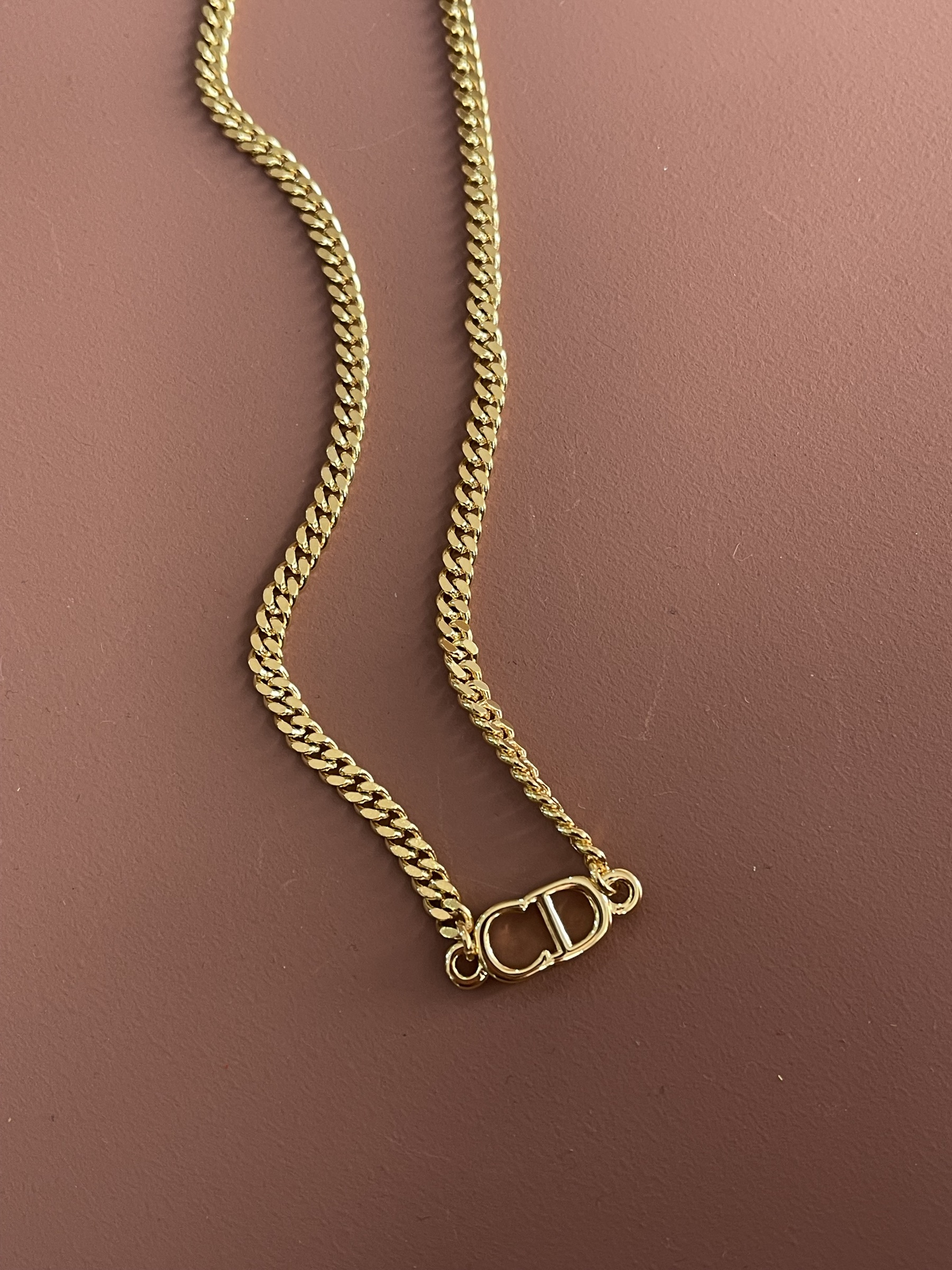 Authentic Christian Dior Necklace Gold Plated Signature Charm CD Logo Chain  Jewelry 0p8448 - Etsy