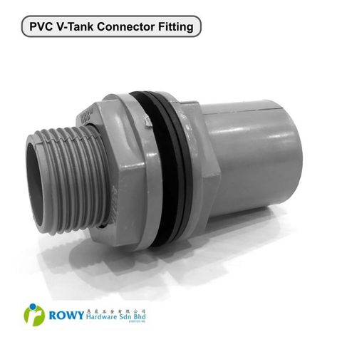 PVC water tank connector with threads